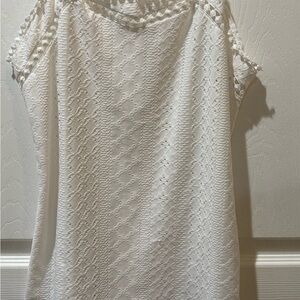 White Lace-Texture Camisole Top